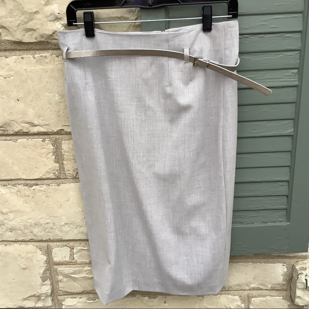 Amanda + Chelsea grey belted skirt